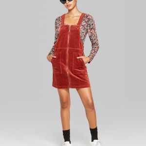 Rust Corduroy Pinafore Dress